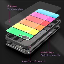 Rainbow Slim glass Case Shell For Iphone 7 8 plus Covers For Iphone Brand