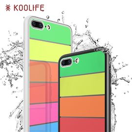 Rainbow Slim glass Case Shell For Iphone 7 8 plus Covers For Iphone Brand