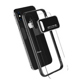 Cas clair antichoc de luxe de téléphone pour le cas de téléphone de verre trempé d'Iphone X transparent
